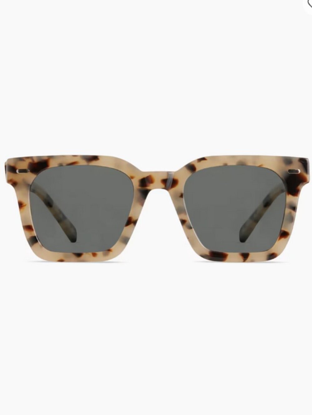 NWT Quince Riley Polarized Acetate Sunglasses White Tortoise with Grey Lens